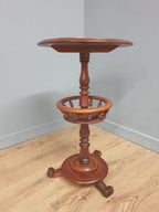 Antique Mahogany Wine Table Late Victorian Turned Pedestal Circular Top