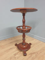 Antique Mahogany Wine Table Late Victorian Turned Pedestal Circular Top