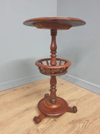 Antique Mahogany Wine Table Late Victorian Turned Pedestal Circular Top