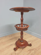 Antique Mahogany Wine Table Late Victorian Turned Pedestal Circular Top