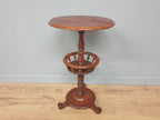 Antique Mahogany Wine Table Late Victorian Turned Pedestal Circular Top