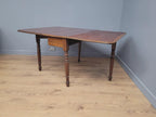 Antique Mahogany Drop Leaf Dining Table Late Victorian Turned Legs