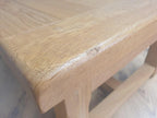 Blonde Oak Coffee Table Drawer Rustic Style Solid Wood Low Table
