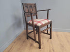 Ercol Colonial Armchair Carved Back New Wool Seat