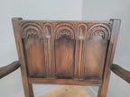 Ercol Colonial Armchair Carved Back New Wool Seat