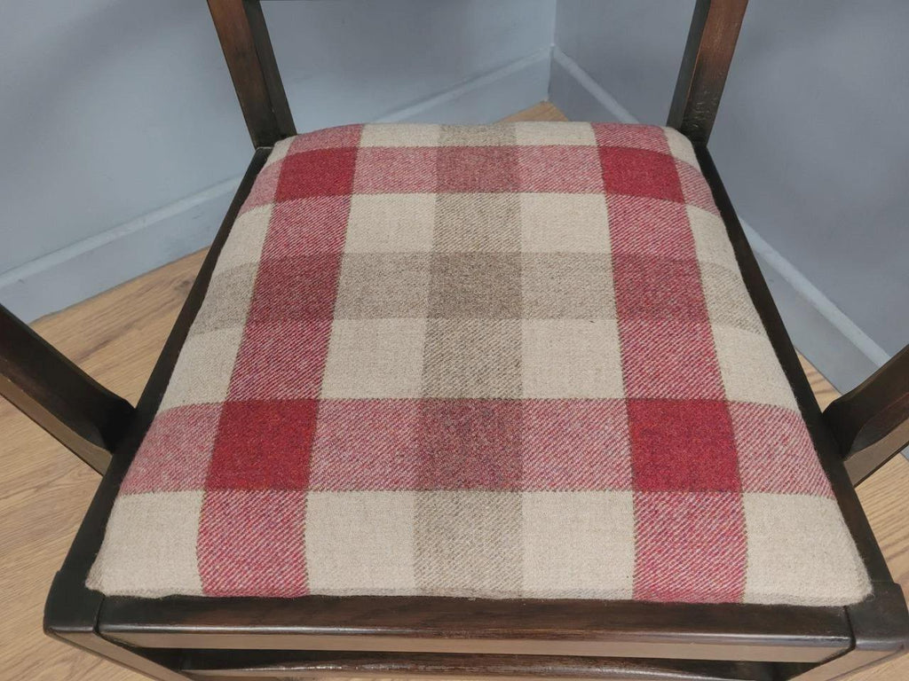 Ercol Colonial Armchair Carved Back New Wool Seat