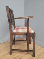 Ercol Colonial Armchair Carved Back New Wool Seat