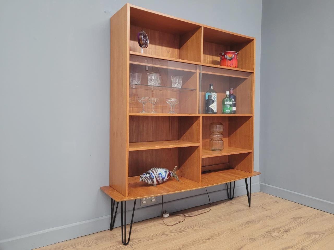 Domino Teak Shelving Unit Mid Century Danish Display Cabinet