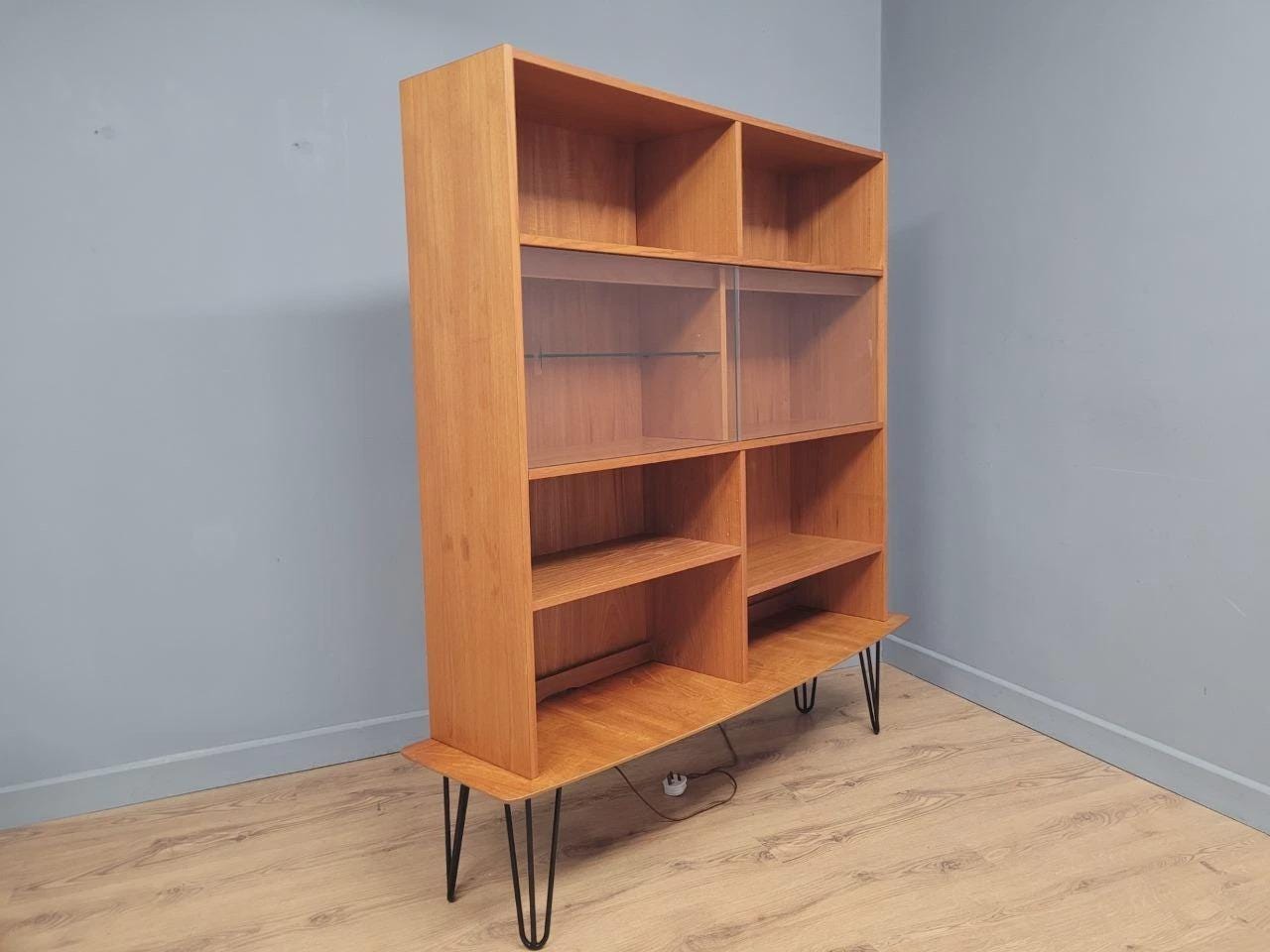 Domino Teak Shelving Unit Mid Century Danish Display Cabinet