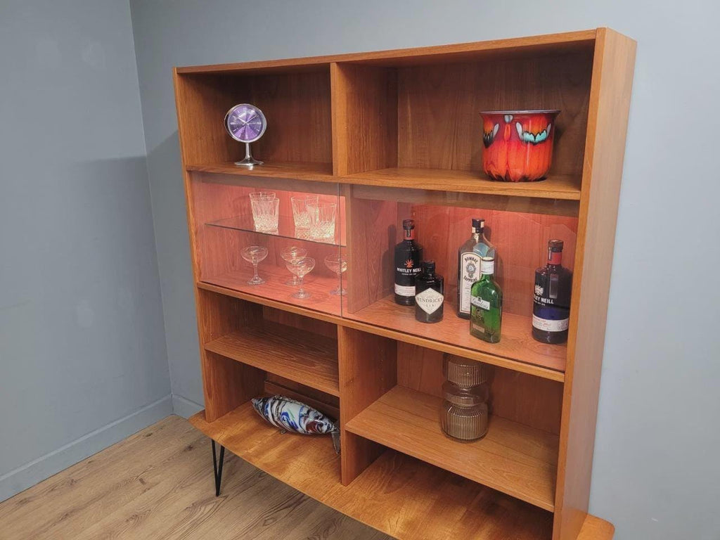 Domino Teak Shelving Unit Mid Century Danish Display Cabinet