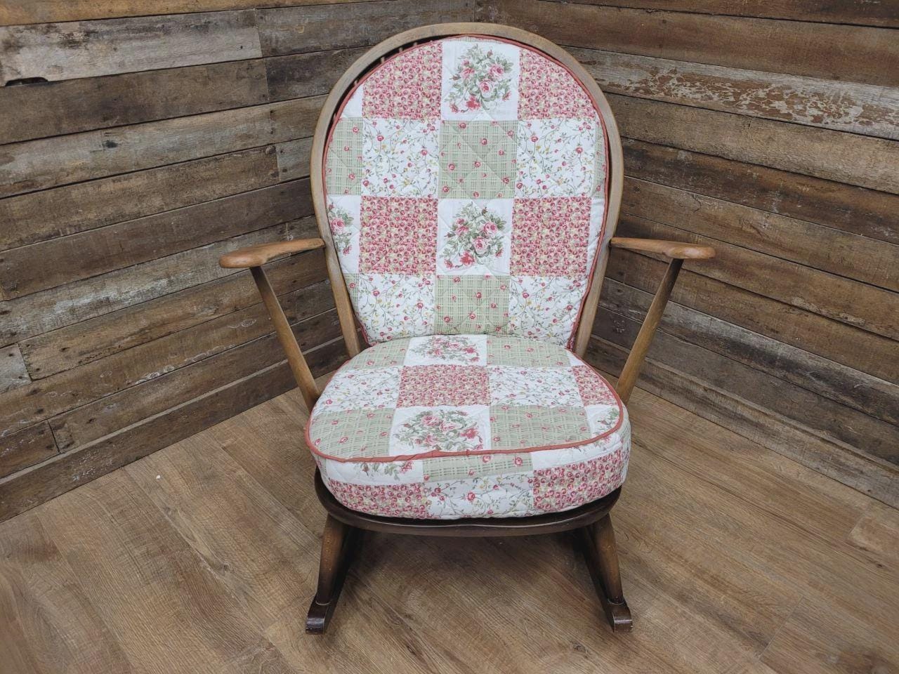 Ercol Windsor Rocking Chair Elm Beech Hoop Back Armchair Blue Label
