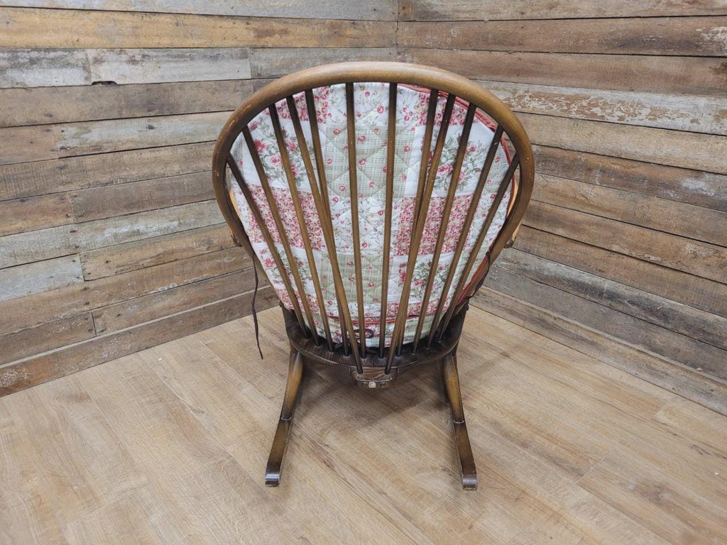 Ercol Windsor Rocking Chair Elm Beech Hoop Back Armchair Blue Label