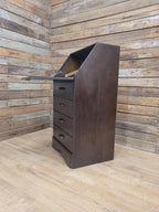 Vintage Slim Bureau Writing Desk Chest Fall Front Drawers Storage