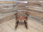 Vintage Oak Rocking Chair Spindle Back Armchair Traditional Wooden