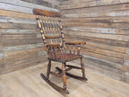 Vintage Oak Rocking Chair Spindle Back Armchair Traditional Wooden