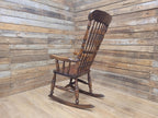 Vintage Oak Rocking Chair Spindle Back Armchair Traditional Wooden