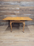 Vintage Oak Drop Leaf Dining Table Extendable Farmhouse Style Golden Oak