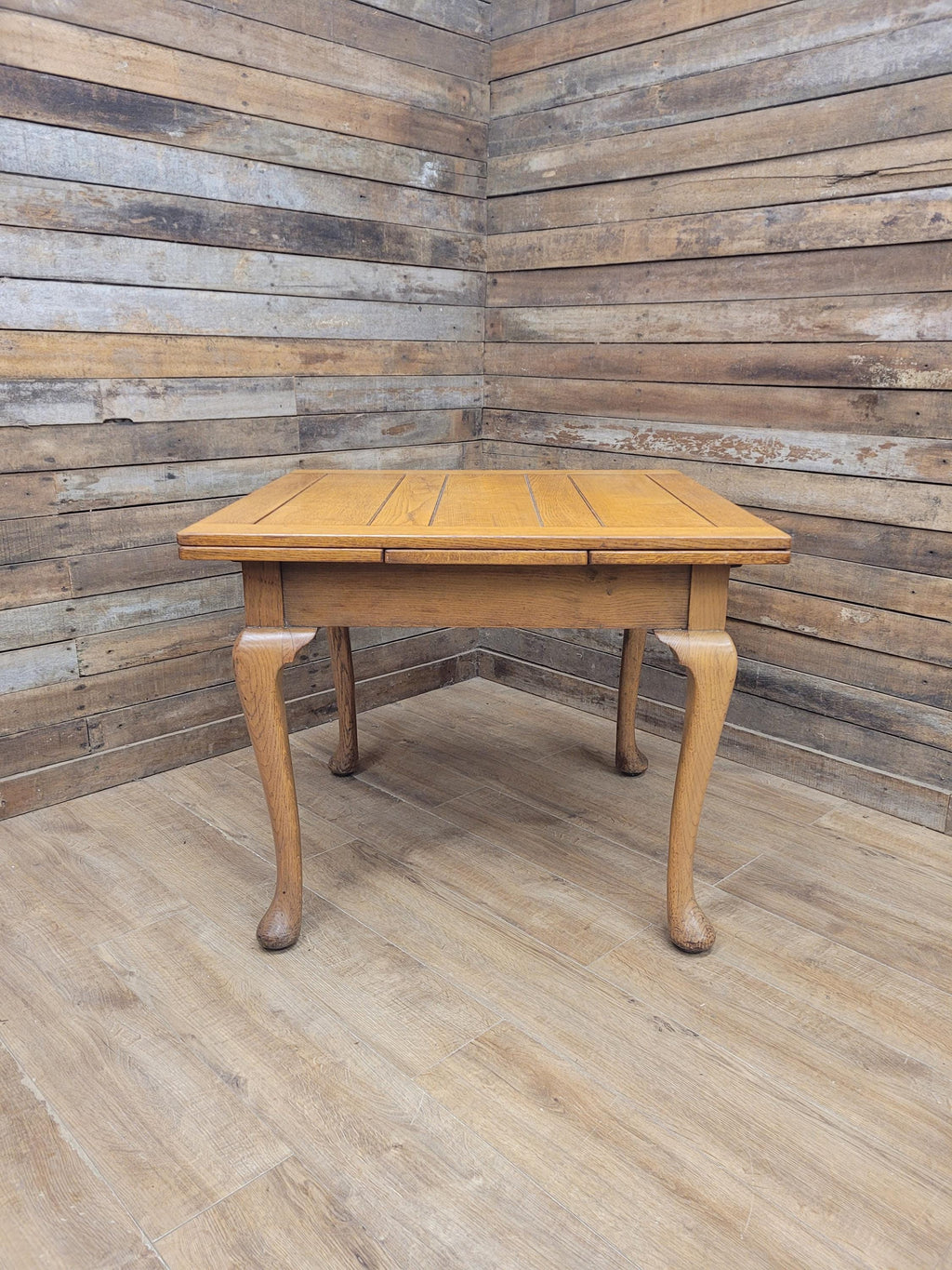 Vintage Oak Drop Leaf Dining Table Extendable Farmhouse Style Golden Oak