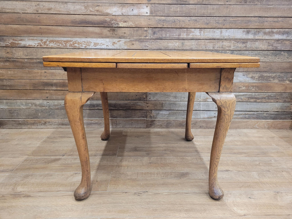 Vintage Oak Drop Leaf Dining Table Extendable Farmhouse Style Golden Oak