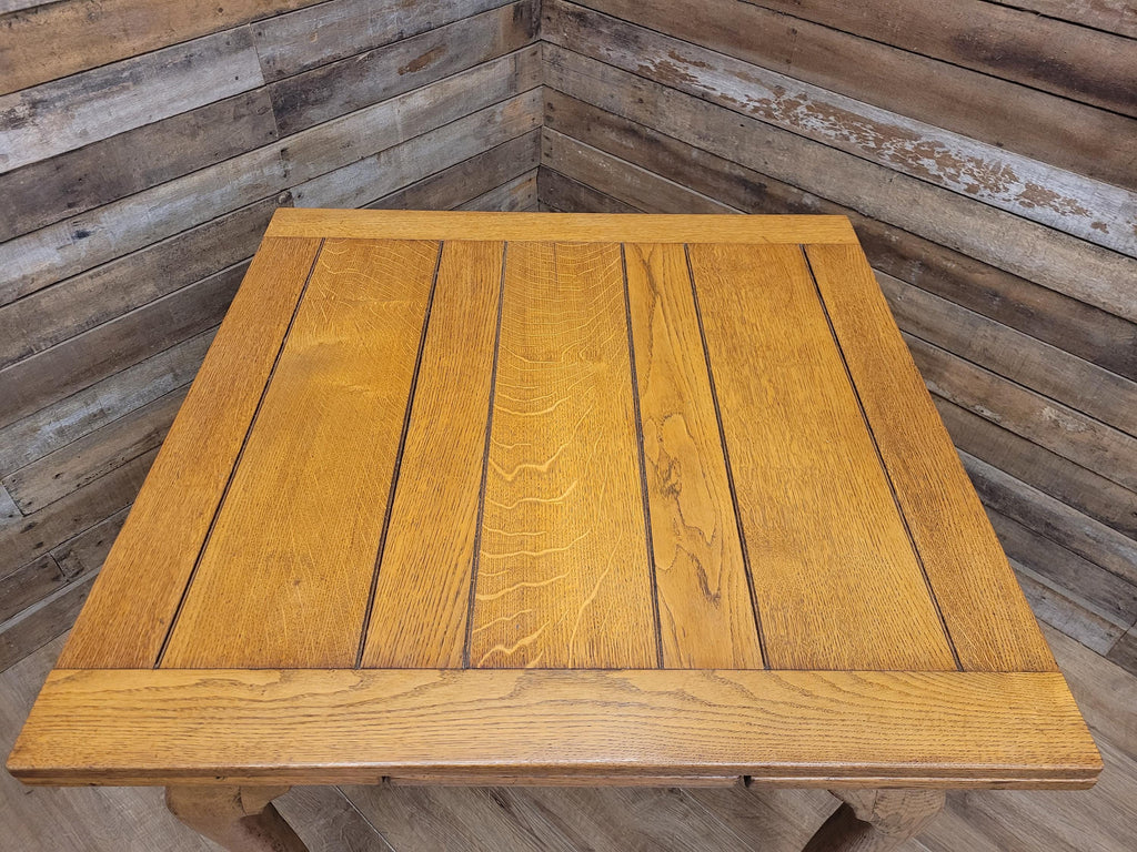 Vintage Oak Drop Leaf Dining Table Extendable Farmhouse Style Golden Oak