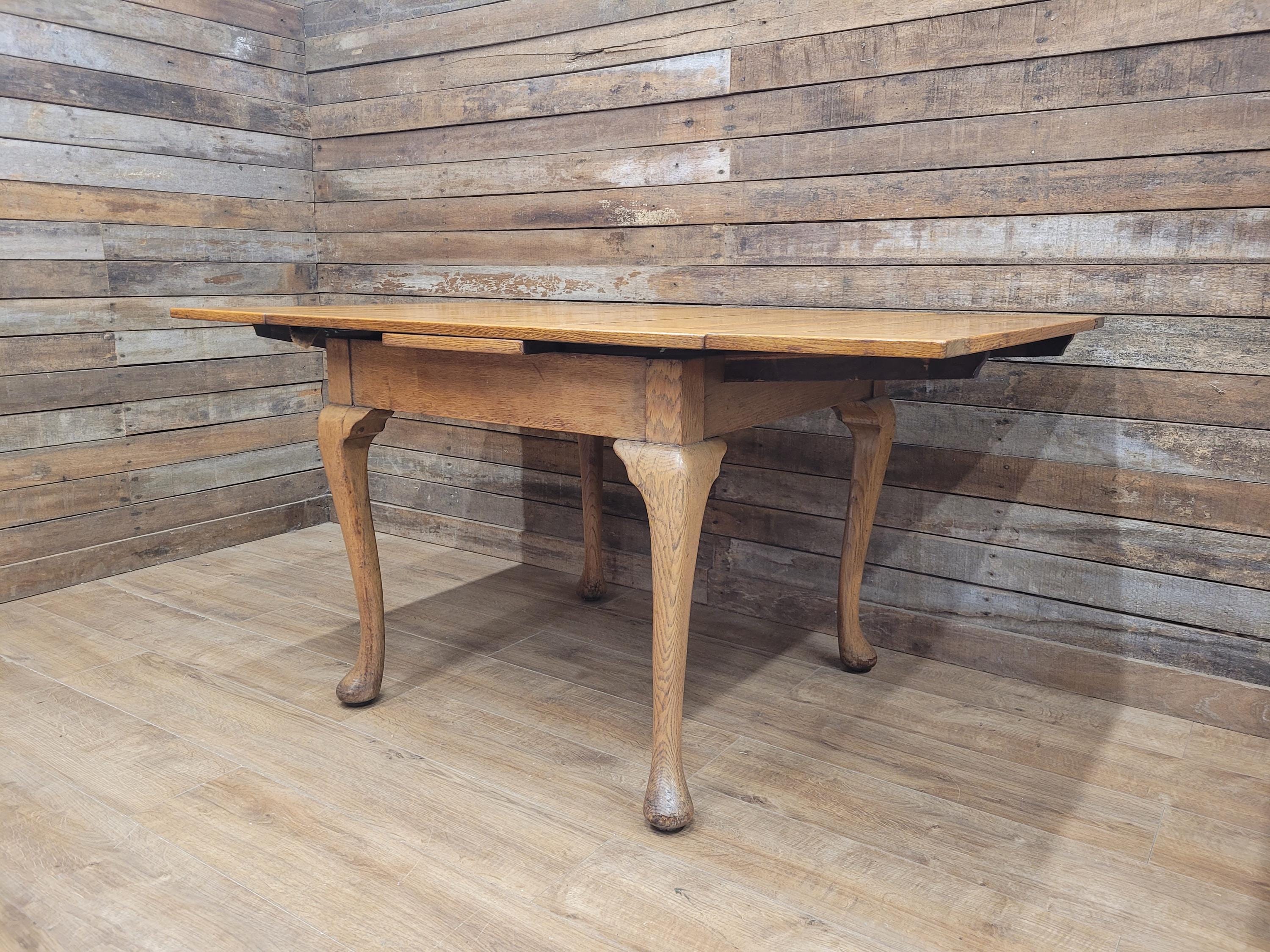 Vintage Oak Drop Leaf Dining Table Extendable Farmhouse Style Golden Oak