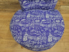 Upholstered Accent Bedroom Chair Blue Designer Fabric Slipper Chair