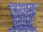 Upholstered Accent Bedroom Chair Blue Designer Fabric Slipper Chair