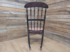 Victorian Oak Spindle Back Rocking Armchair William Morris Upholstered Seat