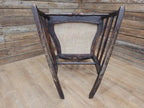 Victorian Oak Spindle Back Rocking Armchair William Morris Upholstered Seat