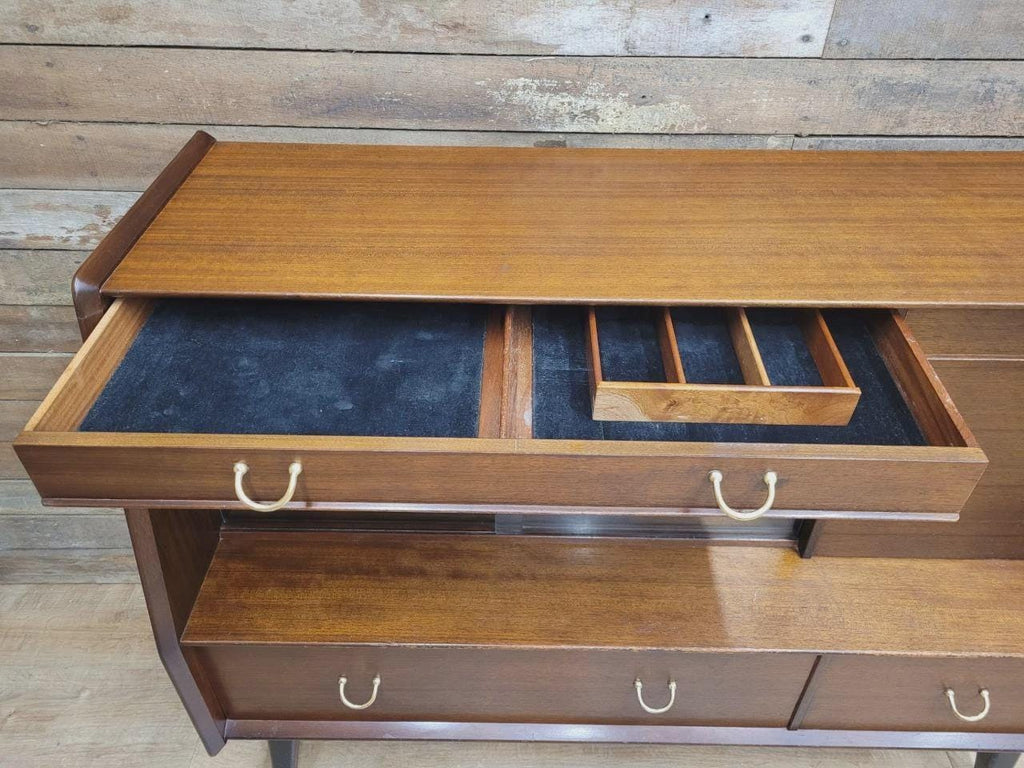 G Plan Teak Sideboard Display Cabinet Mid Century Glass Doors
