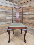 Set Four Mahogany Queen Anne Style Dining Chairs Cabriole Legs