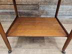 Mid Century Teak Drinks Trolley Serving Cart Removable Tray