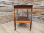 Mid Century Teak Drinks Trolley Serving Cart Removable Tray