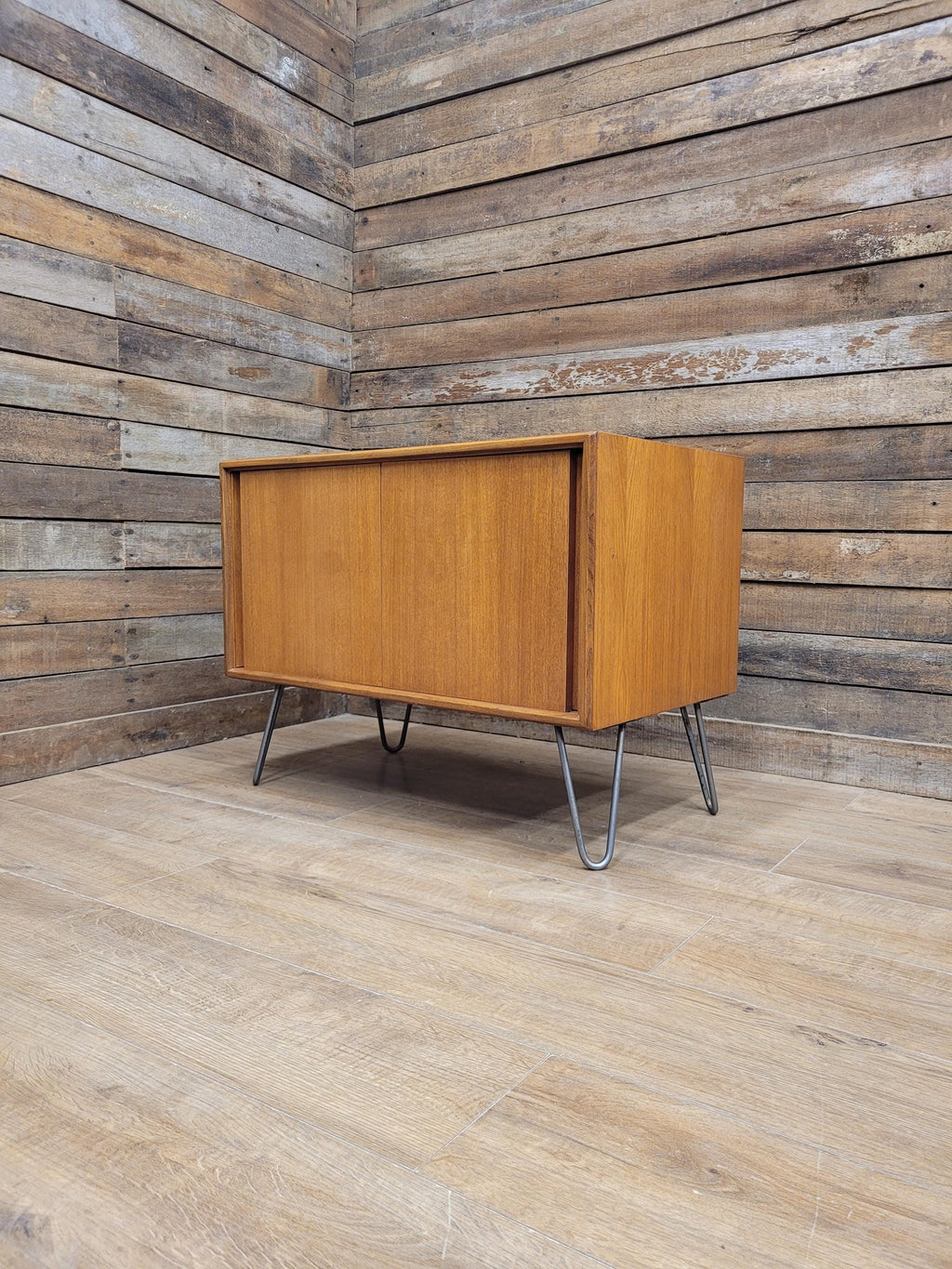 G Plan Teak Sideboard Cabinet Hairpin Legs Mid Century Sliding Door E Gomme MCM
