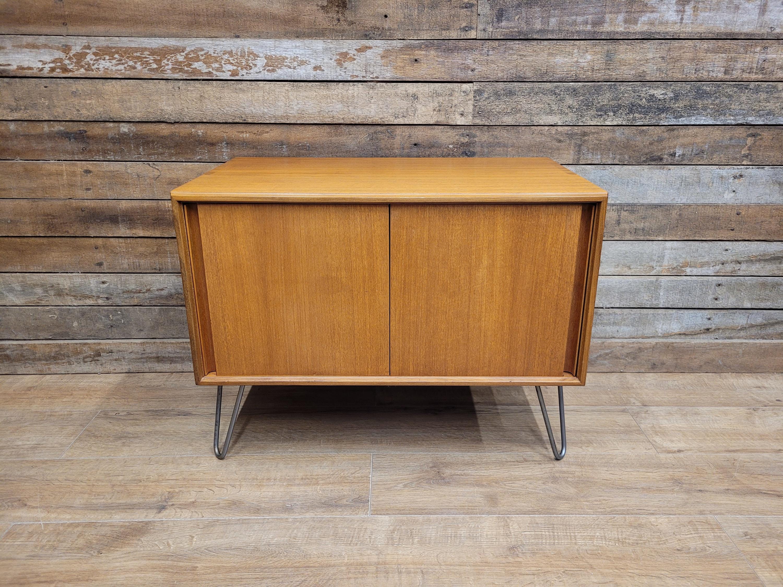 G Plan Teak Sideboard Cabinet Hairpin Legs Mid Century Sliding Door E Gomme MCM