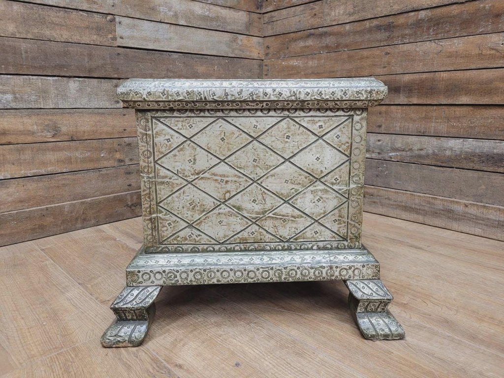Indian Brass Clad Dowry Chest Coffee Table Storage Trunk