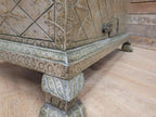 Indian Brass Clad Dowry Chest Coffee Table Storage Trunk