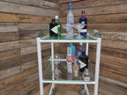 Mid Century Medical Trolley White Tubular Plastic Shelves Drinks Trolley