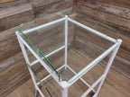 Mid Century Medical Trolley White Tubular Plastic Shelves Drinks Trolley