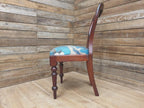 Victorian Mahogany Hall Chair Crane Velvet Upholstery