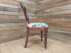 Victorian Mahogany Hall Chair Crane Velvet Upholstery