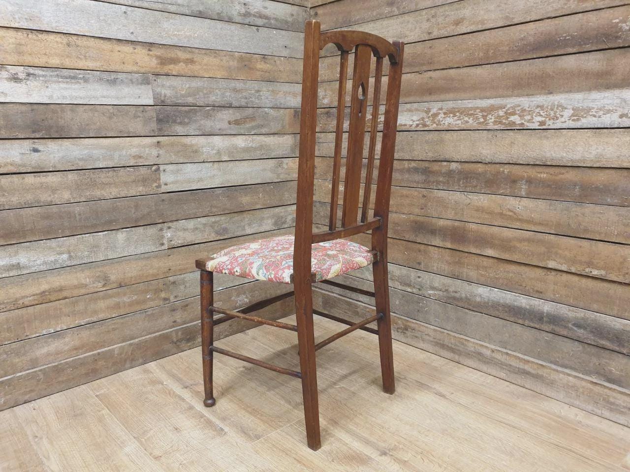 Arts And Crafts Oak Chair William Morris Strawberry Thief Antique Bedroom Chair