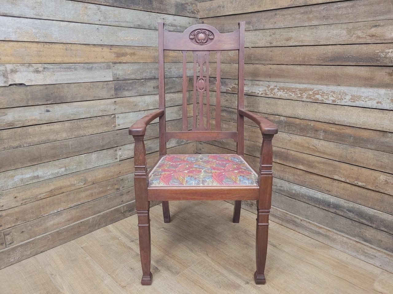 Arts And Crafts Armchair William Morris Acanthus Upholstery Antique