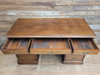 Victorian Mahogany Pedestal Desk With Nine Drawers Antique