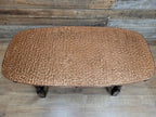 Arts And Crafts Style Copper Top Coffee Table Turned Oak Base