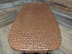 Arts And Crafts Style Copper Top Coffee Table Turned Oak Base
