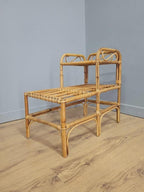 Bamboo Telephone Table Side Table Mid Century Vintage Retro