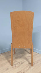 Four Olive Green Leatherette Dining Chairs High Back Retro Style