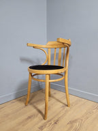MCM Blonde Cowhorn Bentwood Desk Chair Cow Hide Seat Mid Century