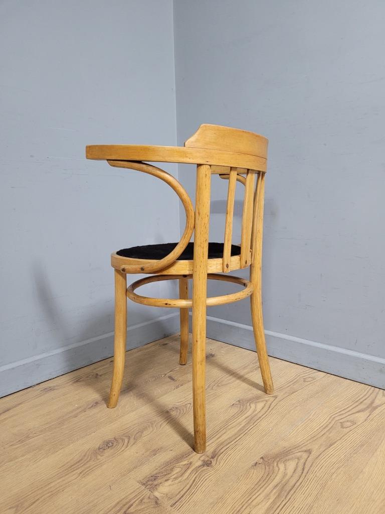 MCM Blonde Cowhorn Bentwood Desk Chair Cow Hide Seat Mid Century